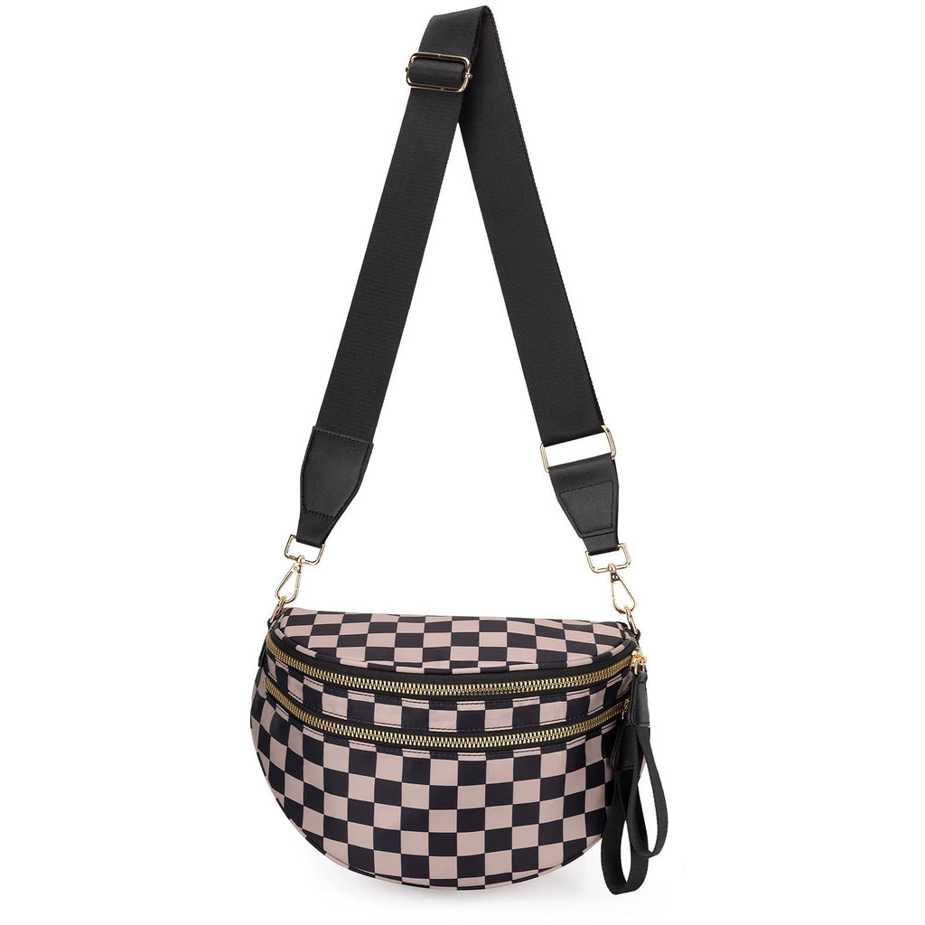MoveFree Bum Bag- Black and Brown Checkered