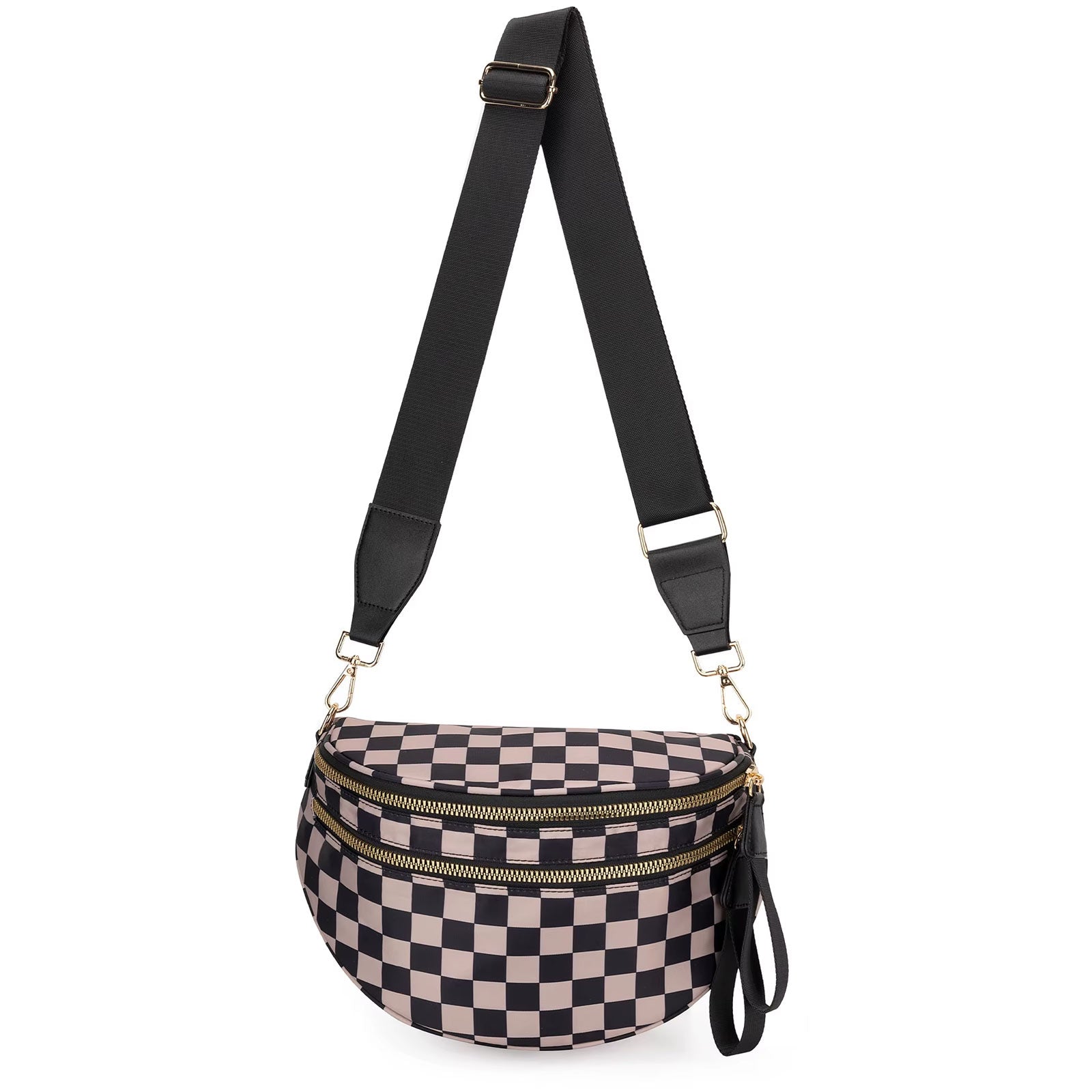 MoveFree Bum Bag- Black and Brown Checkered