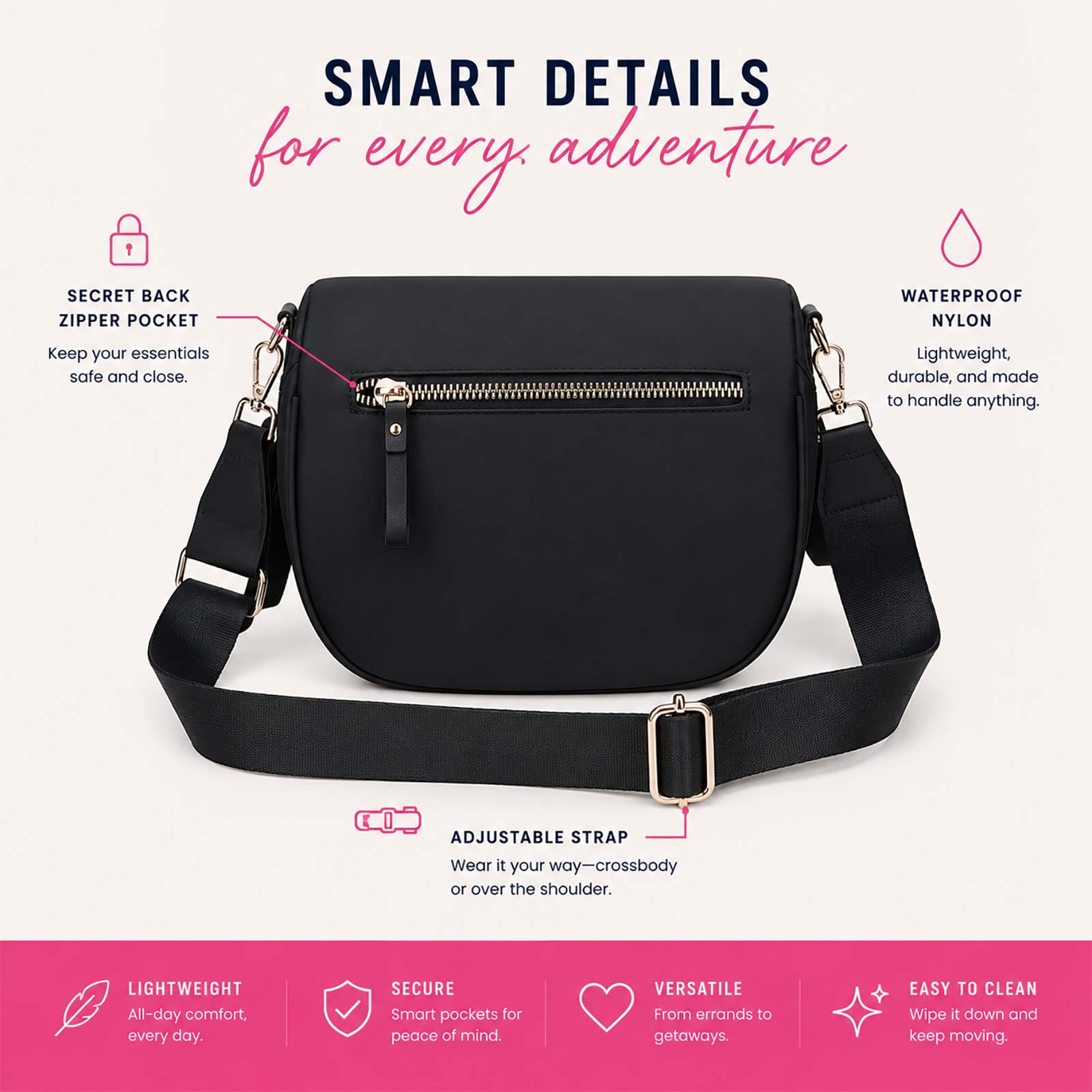 MoveFree Bum Bag- Pink Checkered